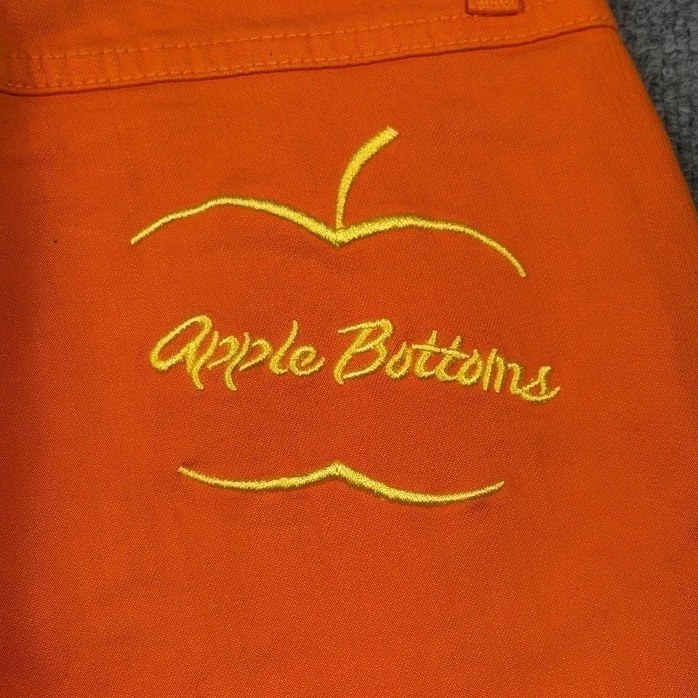VTG Y2K Apple Bottoms Orange Capri‎ Jeans Women's Size 6 Embroidered Logo NWOT
